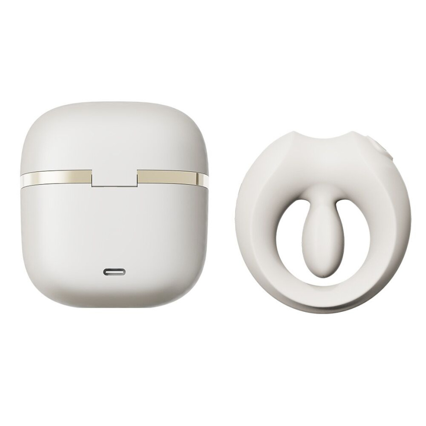 Ерекційне смарт-віброкільце Zalo Apis Ivory White, до 4 годин роботи, зарядний кейс фото 8