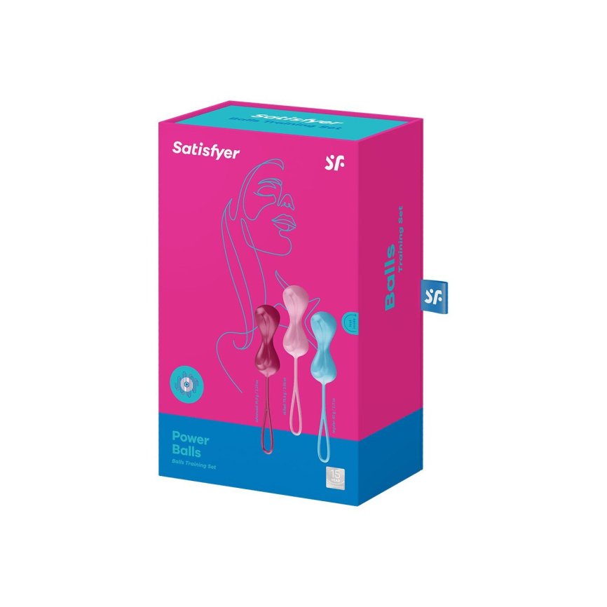 Вагінальні кульки Satisfyer Power Balls (3 пари), діаметр 3,4см, маса 60-76-92г, з кулькою всередині фото 4