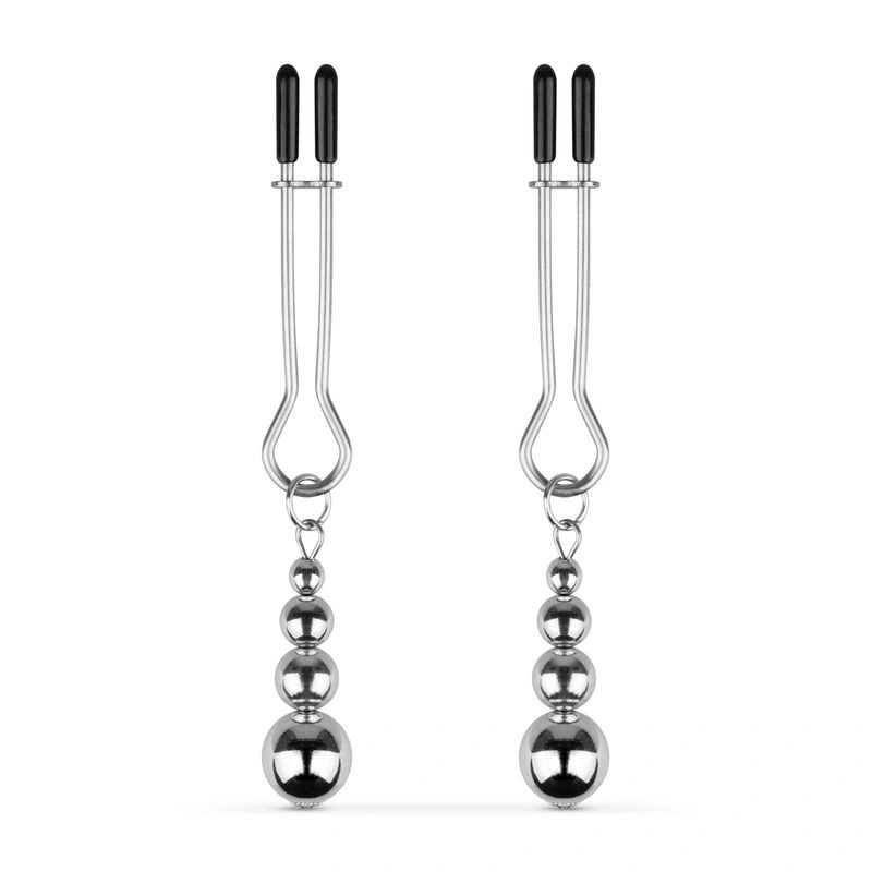Зажимы для сосков Bedroom Fantasies: Nipple Clamps with Beaded Chain - Silver фото 1