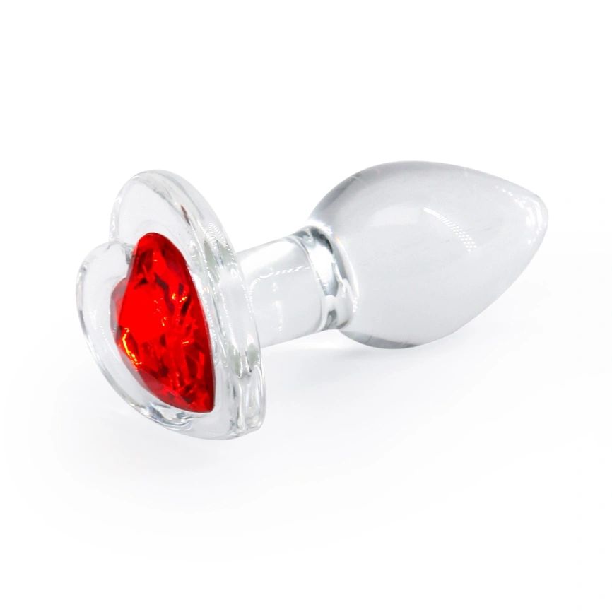 Стеклянная анальная пробка NS Novelties Crystal - Desires - Red Heart - Small фото 1
