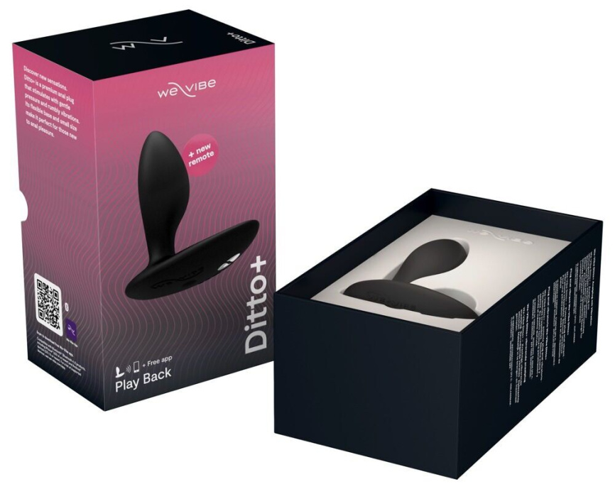 Анальна смарт-вібропробка We-Vibe Ditto+ Satin Black з пультом ДК фото 9