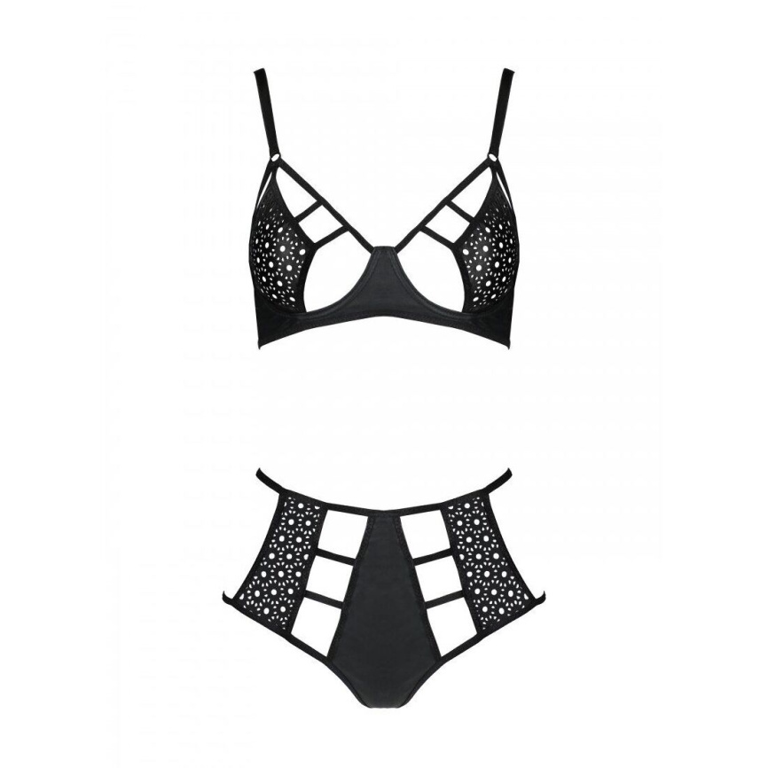 Розпродаж!!! Комплект з екошкіри Passion Tamaris Set black L/XL, бюстгальтер та трусики фото 3