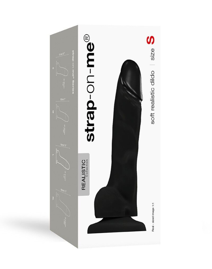 Реалістичний фалоімітатор Strap-On-Me SOFT REALISTIC DILDO Black - Size S фото 3