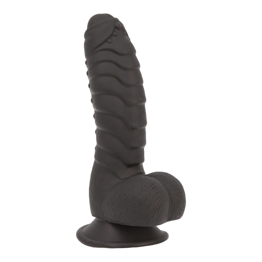 Фалоімітатор ADDICTION Ben 7" Dildo With Balls Black, віброкуля в подарунок фото 1