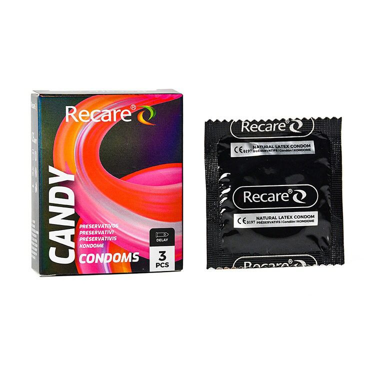 Презервативи Holographic Recare Delay Candy Condoms 3 шт, пролонгувальний ефект, цукерковий аромат фото 1