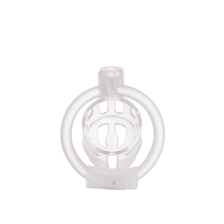 Клітка для пеніса LOCKINK SEVANDA Plastic Penis Chastity Cage, прозора, 3 кільця різних розмірів фото 2