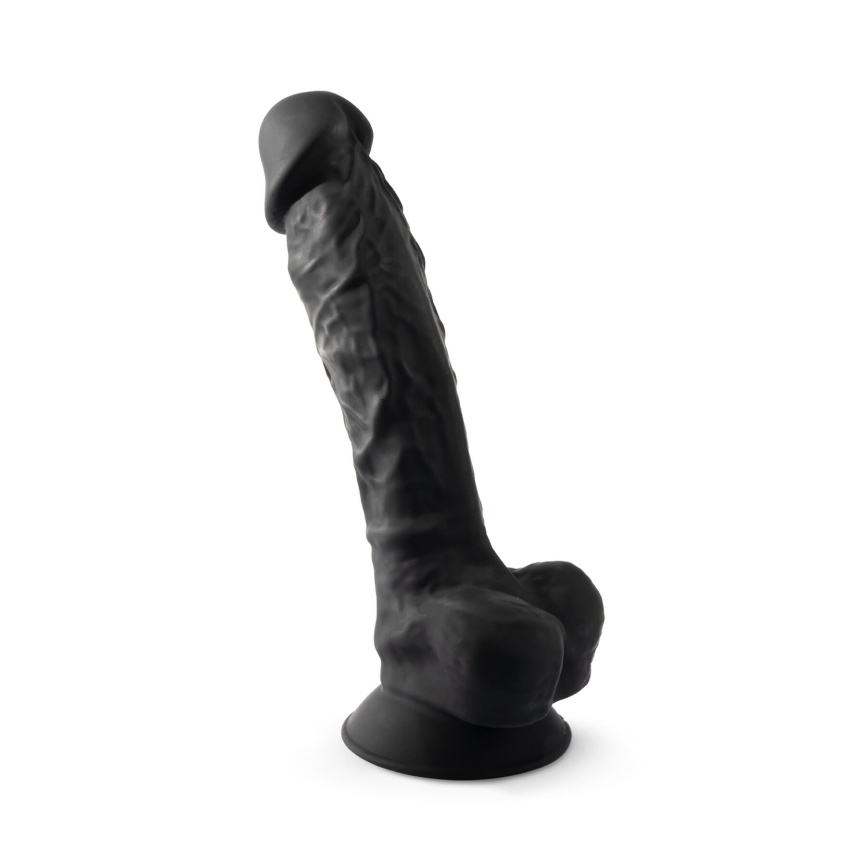 Фалоімітатор SilexD Vetus Black (MODEL 1 size 8in), двошаровий, силікон + Silexpan, діаметр 4,2см фото 4