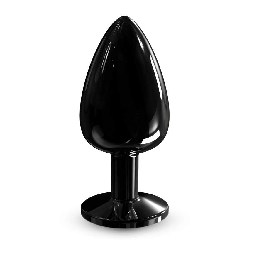 Металлическая анальная пробка с кристаллом Dorcel Diamond Plug Black L фото 1