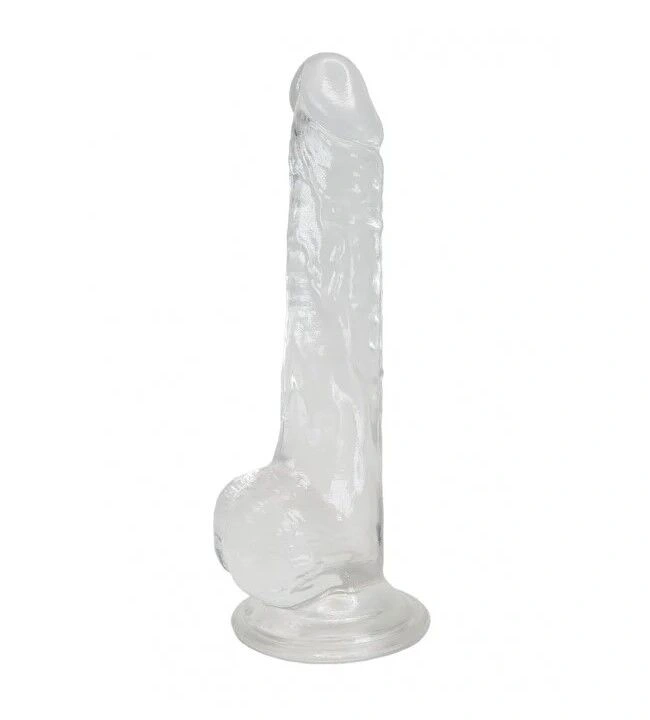 Прозрачный фаллоимитатор Alive Jelly Dildo Lusty, ТПЕ, присоска, диаметр 3,2см, длина 18см фото 1