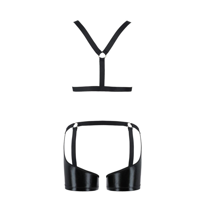 Комплект еротичної чоловічої білизни Passion 047 SET JOHN XXL/XXXL Black, труси, портупея фото 12