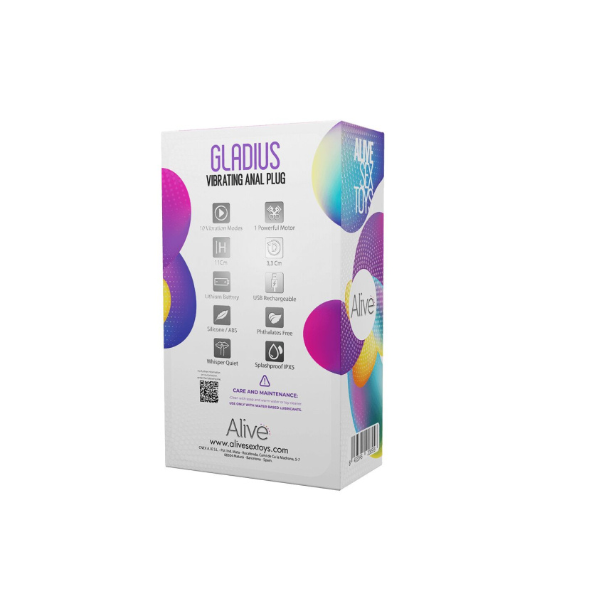 Анальний вібростимулятор Alive Gladius, темно-синій, рельєфний, 10 режимів вібрації, діаметр 3,3 см фото 7