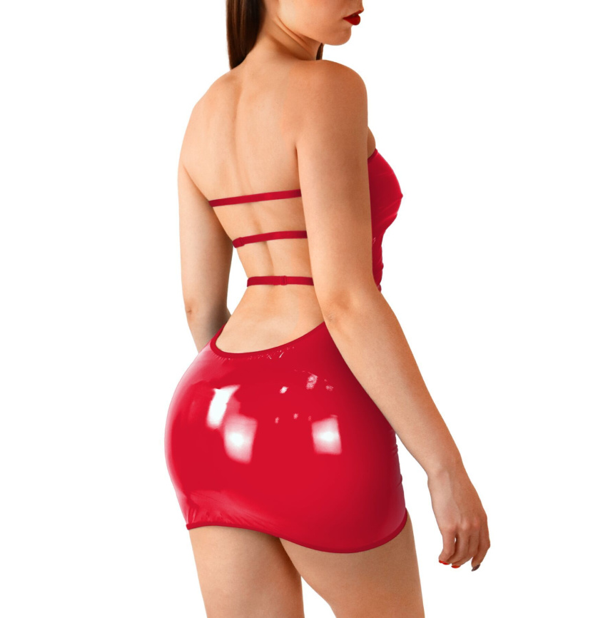 Сексуальна вінілова сукня Art of Sex - Jaklin, розмір L-2XL, колір червоний фото 1