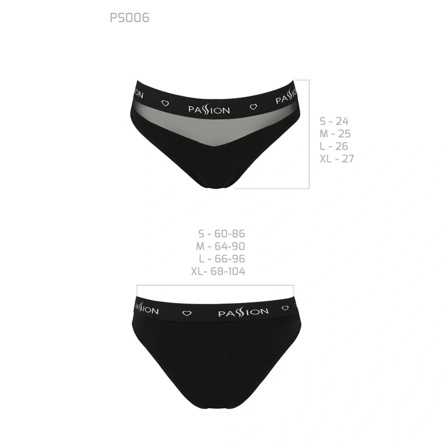 Трусики с прозрачной вставкой Passion PS006 PANTIES M, black фото 13