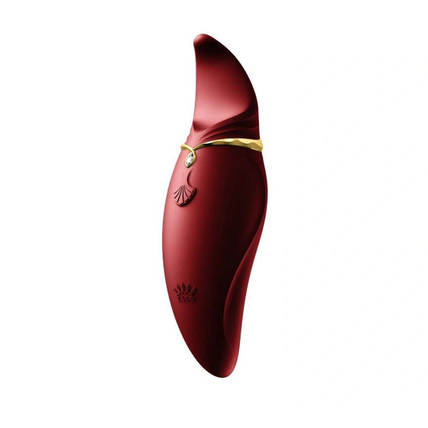 Вибратор 2в1 с язычком Zalo — Hero Wine Red, кристалл Swarovski фото 1