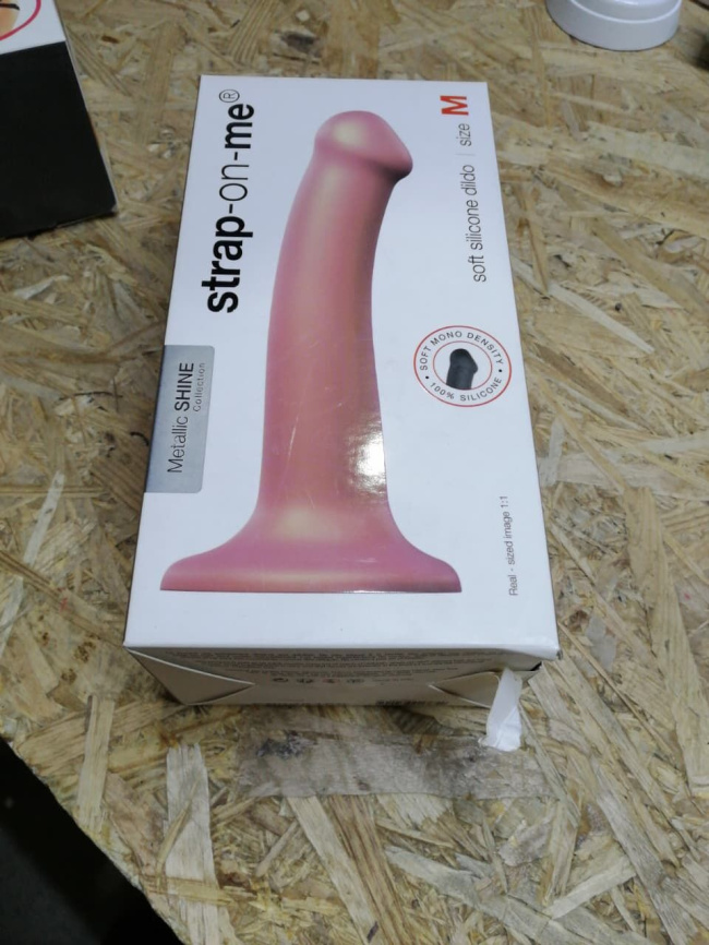 Насадка для страпону Strap-On-Me Mono Density Dildo Rose M (м'ята упаковка!!!) фото 2