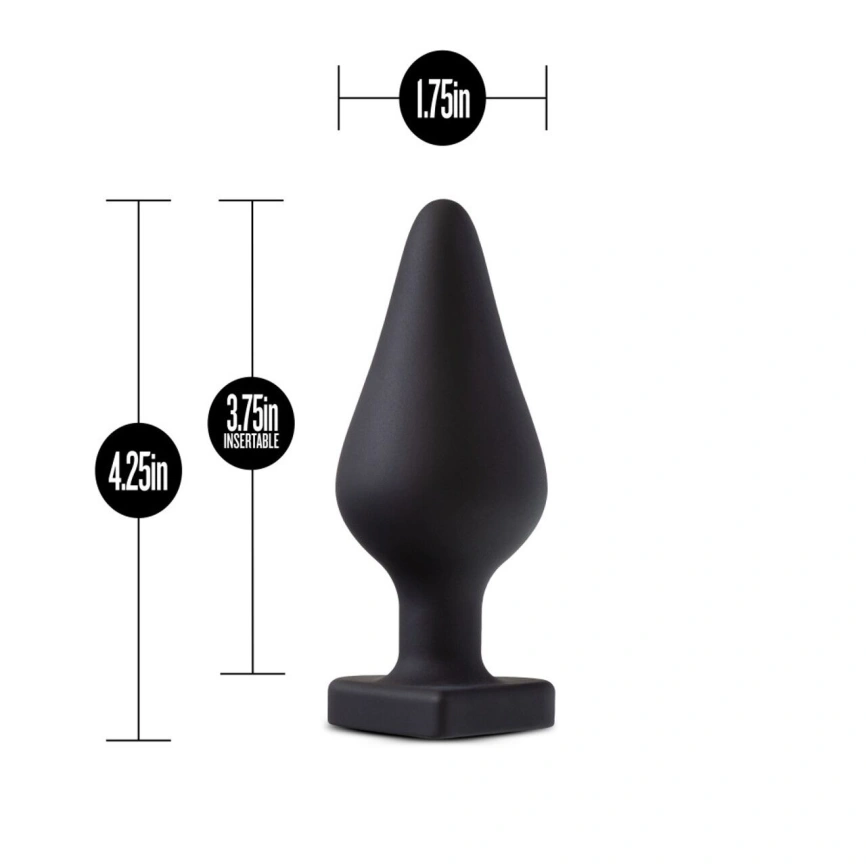 Анальная пробка Blush Temptasia – Fuck Me Anal Plug – Black, основание в виде сердечка фото 2