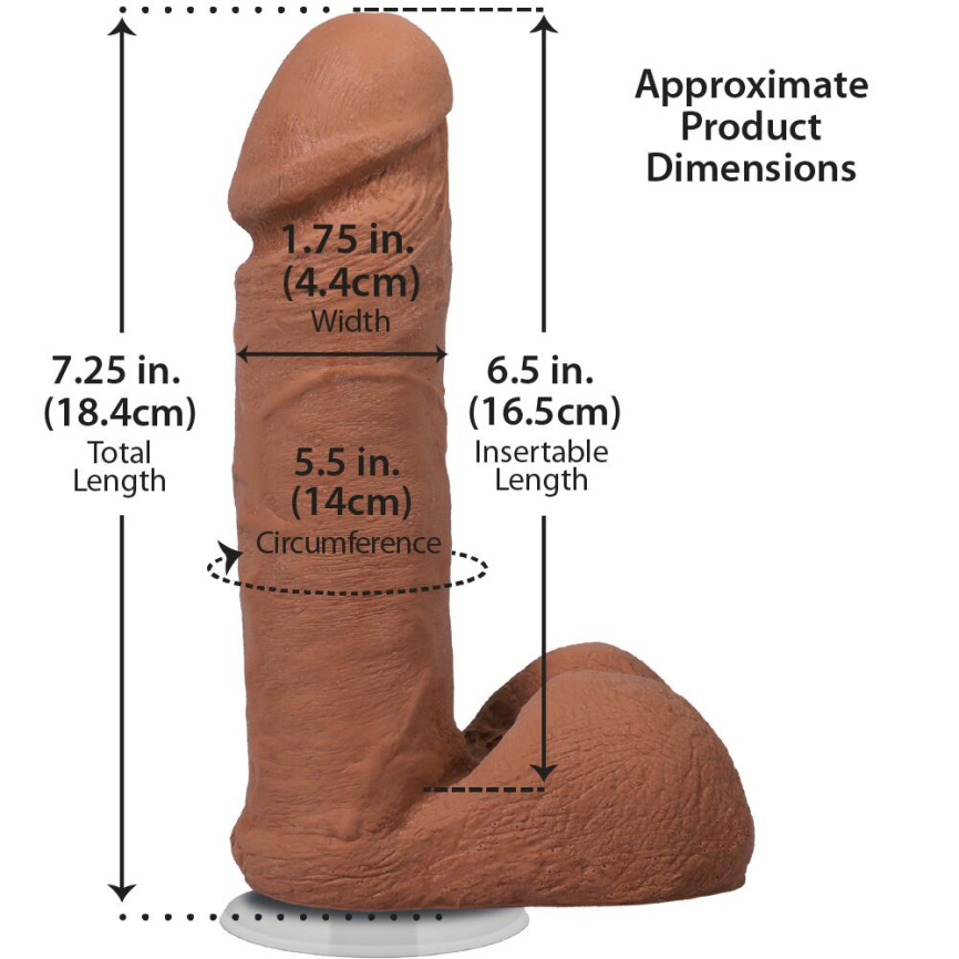 Фалоімітатор Doc Johnson The Realistic Cock ULTRASKYN - 6 Inch with Balls Caramel фото 5