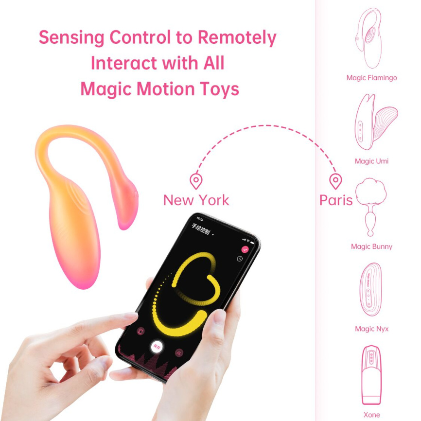 Смарт-віброяйце Magic Motion Flamingo Max Orange 2 в 1: віброяйце та тренажер Кегеля, 10 режимів фото 8