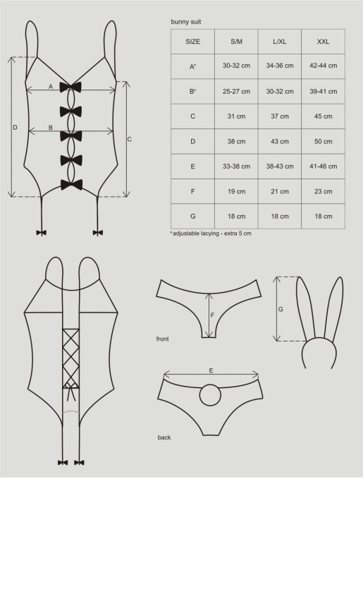 Еротичний костюм зайчика Obsessive Bunny suit 4 pcs costume pink L/XL, рожевий, топ з підв’язками фото 7