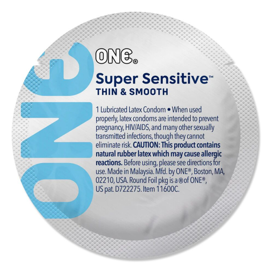 Презерватив ONE Super Sensitive, 1 шт, гладенький, з додатковою змазкою фото 1