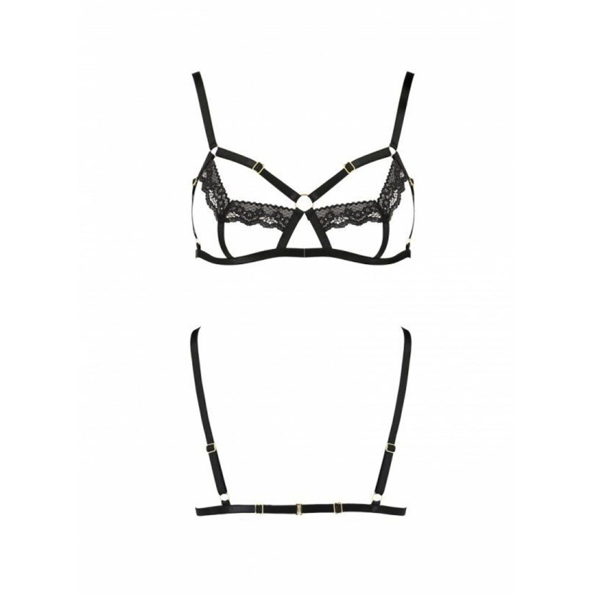 Бюстгальтер-стрепи з мереживом Passion Exclusive SOLON BRA S/M, black фото 5