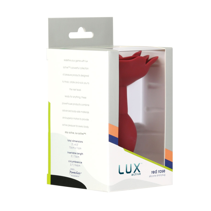 Силіконова анальна пробка Lux Active с розой - Red Rose Silicone Anal Plug фото 6