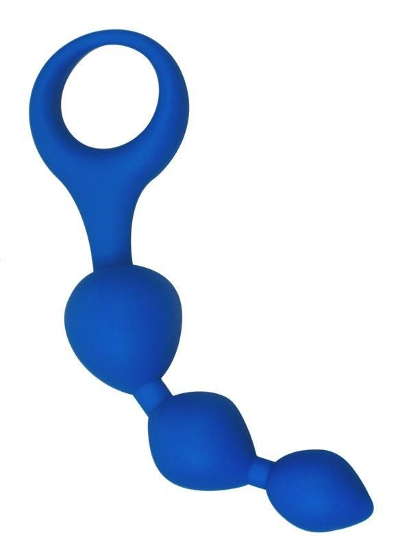 Анальные шарики Alive Triball Blue, силикон, макс. диаметр 2см фото 1