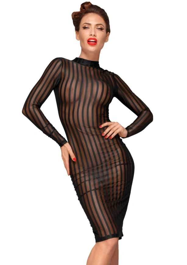 Платье с мокрым эффектом Noir Handmade F182 Classic dress made of elastic tulle, S фото 1
