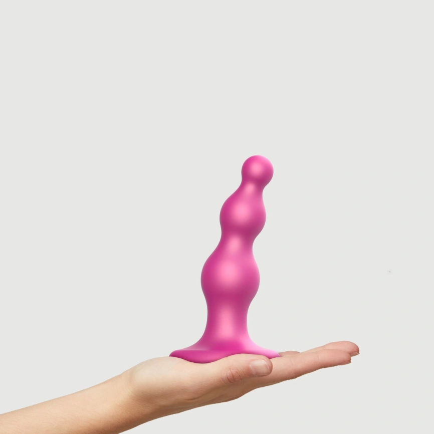 Насадка для страпона Strap-On-Me Dildo Plug Beads Framboise Metallic S фото 2