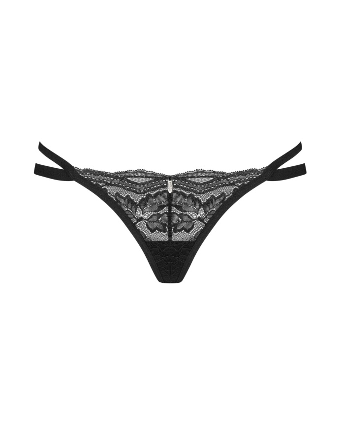 Трусики-стрінги Obsessive Nutris thong, XL/2XL, мереживні, дуже м’які, з подвійними боковинками фото 2