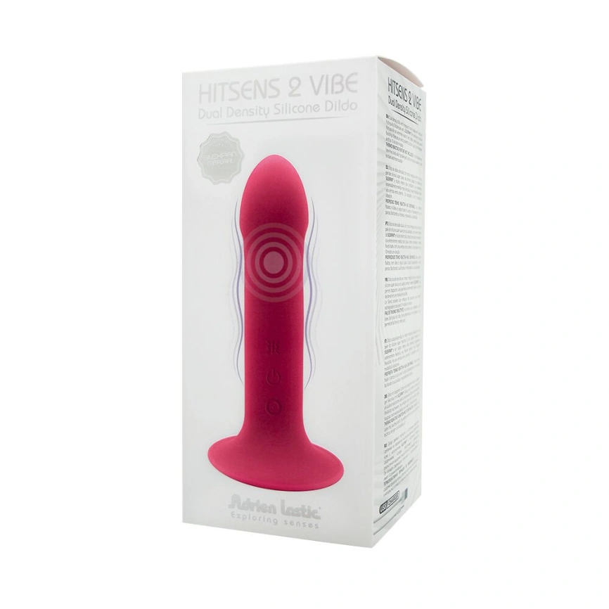 Дилдо с вибрацией Adrien Lastic Hitsens 2 Pink, отлично для страпона, макс диаметр 4см, длина 17,2см фото 6