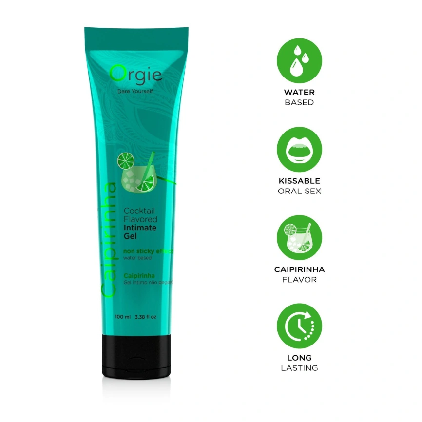 Лубрикант на водной основе Orgie Lube Tube Cocktail Caipirinha, 100 мл, вкус цитрусового коктейля фото 3
