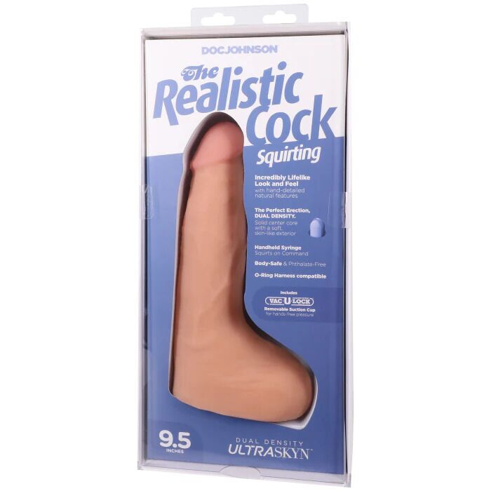 Фалоімітатор, що кінчає Doc Johnson The Realistic Cock ULTRASKYN - Squirting 9,5 Inch Vanilla фото 15