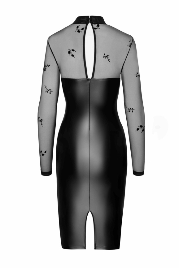 Сукня Noir Handmade F310 Sublime, 3XL, black, міді, мокрий ефект, верх — сітка, довгий рукав фото 5