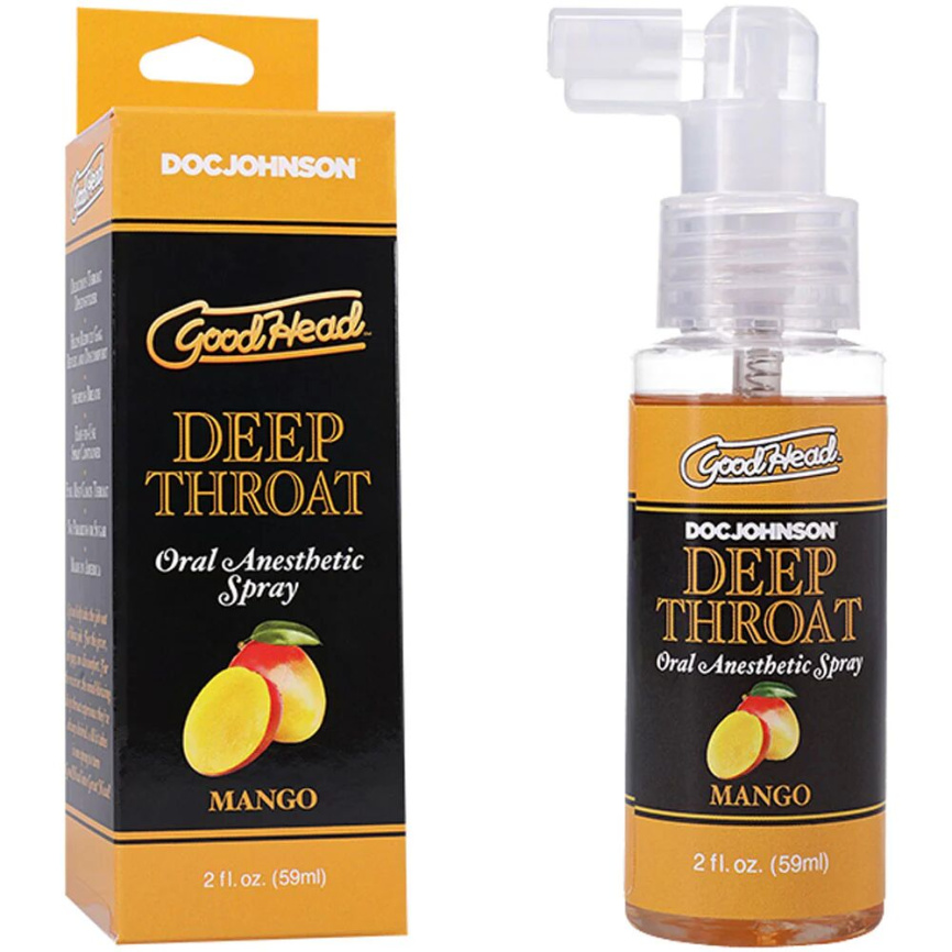 Спрей для мінету Doc Johnson GoodHead DeepThroat Spray - Mango 59 мл для глибокого мінету фото 2
