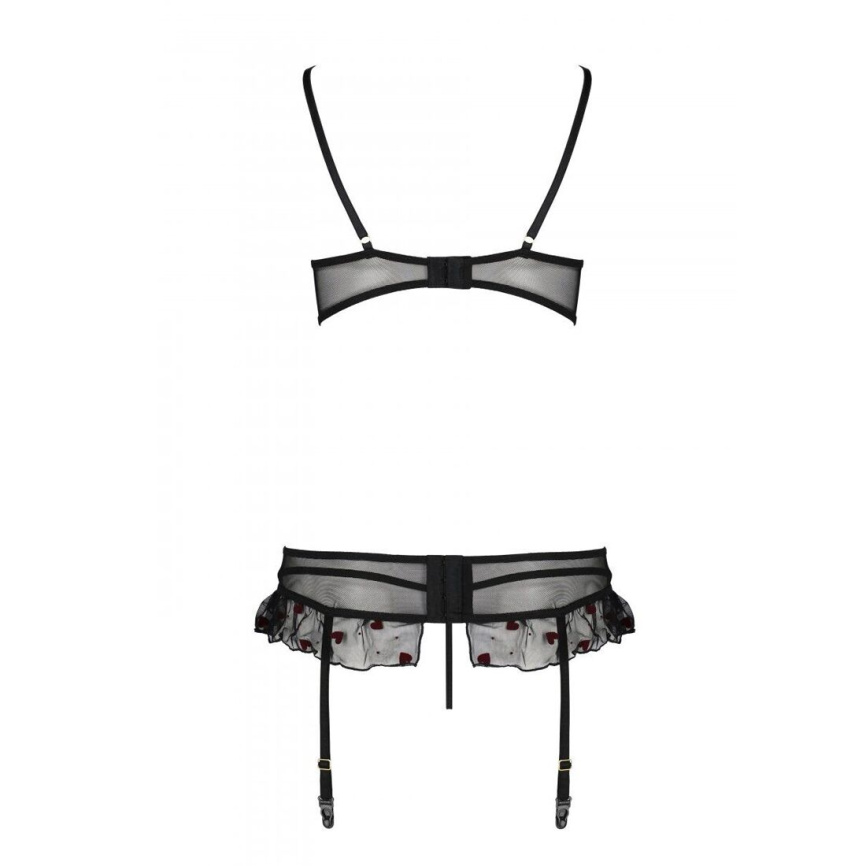 Сексуальний комплект з поясом для панчіх Passion LOVELIA SET XXL/XXXL, black фото 6