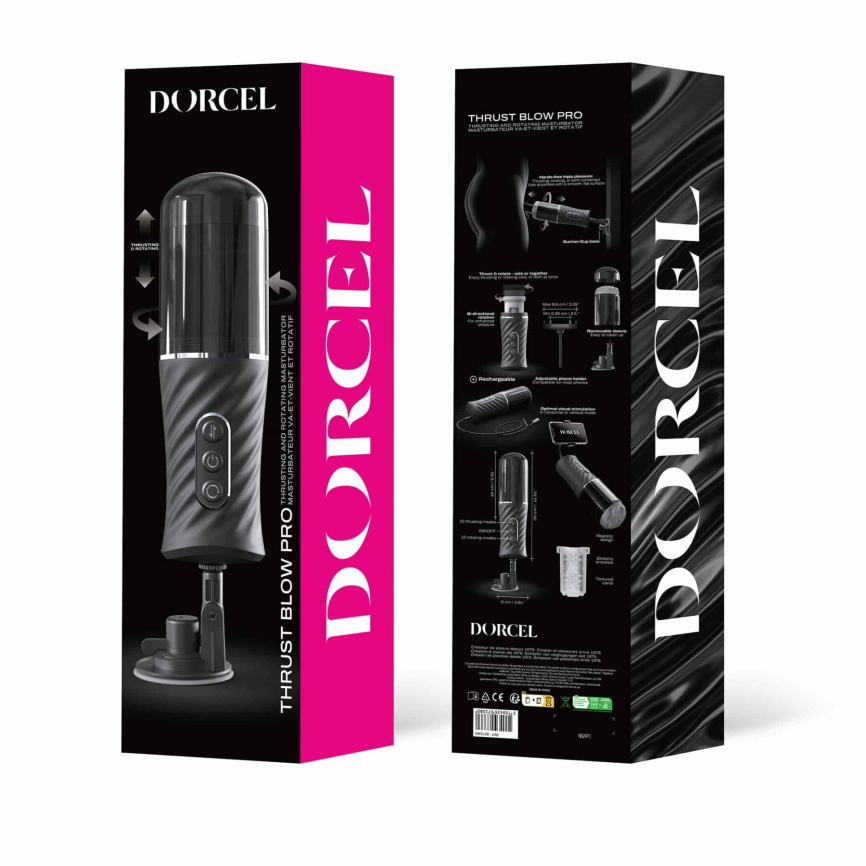 Автоматичний мастурбатор Dorcel THRUST BLOW PRO, імітація фрикцій+обертання, по 10 режимів, присоска фото 7