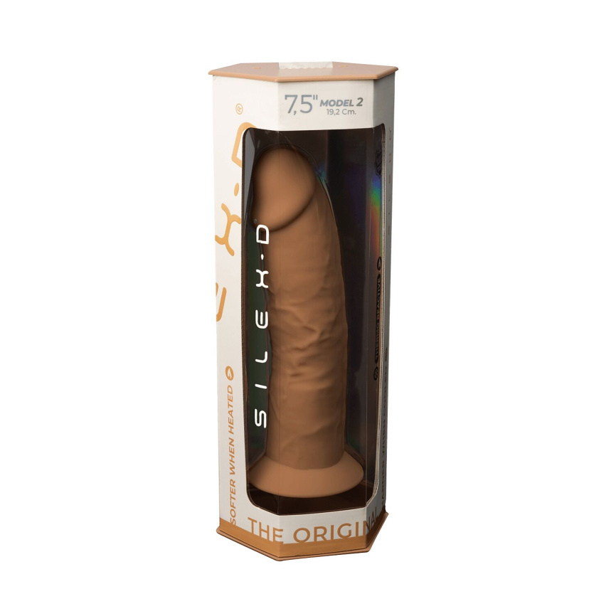 Фалоімітатор SilexD Henry Caramel (MODEL 2 size 7.5in), двошаровий, силікон + Silexpan, діаметр 4,8 см фото 6