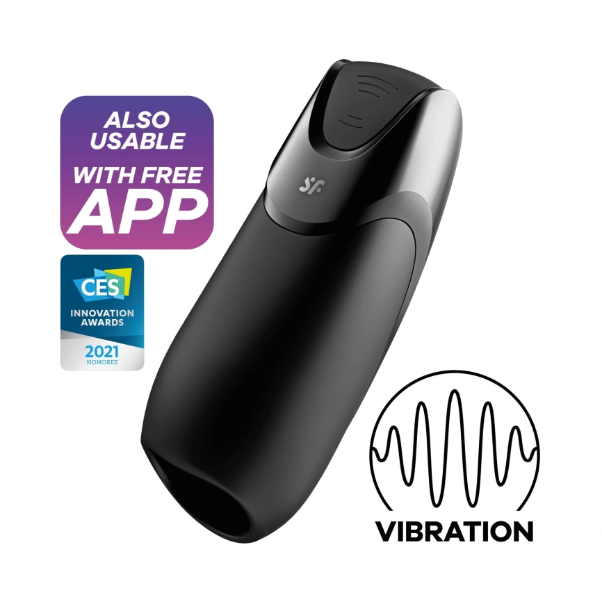 Смарт-мастурбатор с вибрацией Satisfyer Men Vibration+, 2 мотора, 14 режимов, водонепроницаемый фото 1