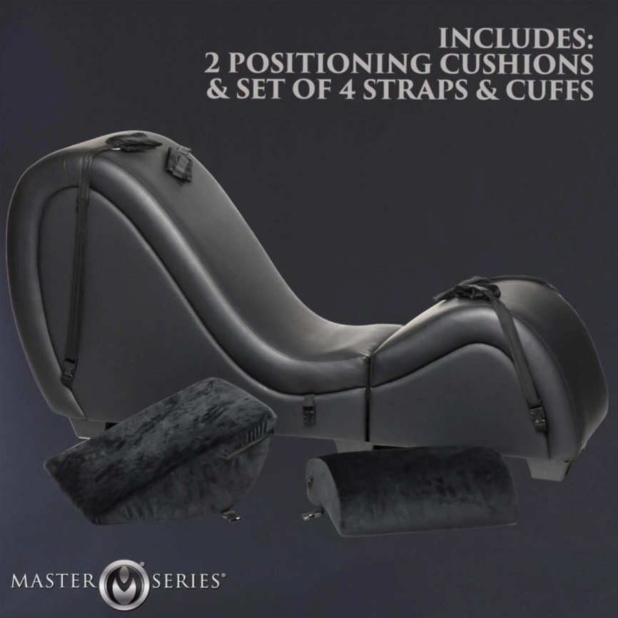 Секс-кресло с подушками Master Series Kinky Sex Lounge with Cushions - Black фото 10
