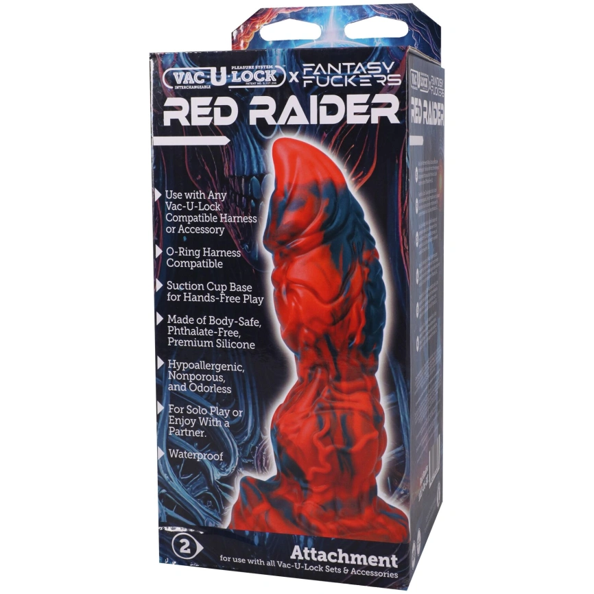 Фэнтезийный фаллоимитатор Doc Johnson Vac-U-Lock x Fantasy Fuckers Red Raider фото 6