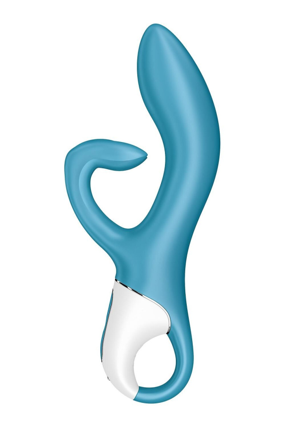 Вібратор-кролик із потрійним відростком Satisfyer Embrace me Turquoise, 2 мотори, діаметр 3,6 см фото 2