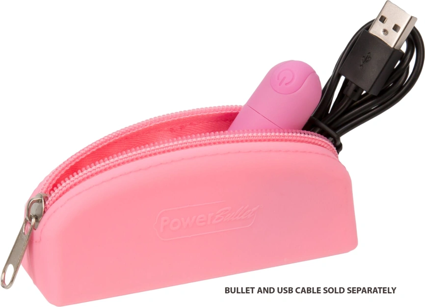 Сумка для хранения секс-игрушек PowerBullet - Silicone Storage Zippered Bag Pink  фото 4