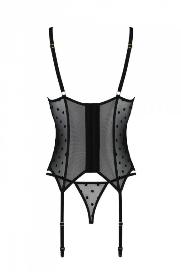 Корсет Passion MARINA CORSET, XXL/XXXL, black, с открытыми чашками фото 4