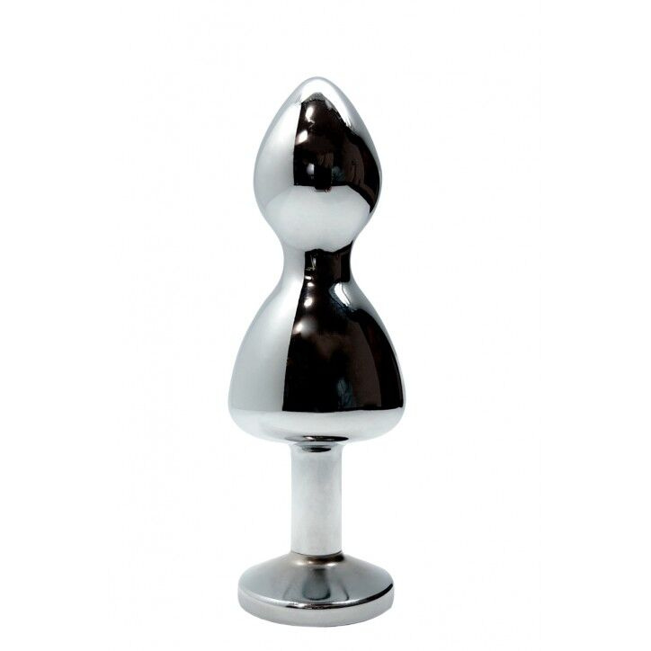 Металева анальна пробка Wooomy Lollypop Double Ball Metal Plug Blue M діаметр 3,1 см, довжина 9,4 см фото 2