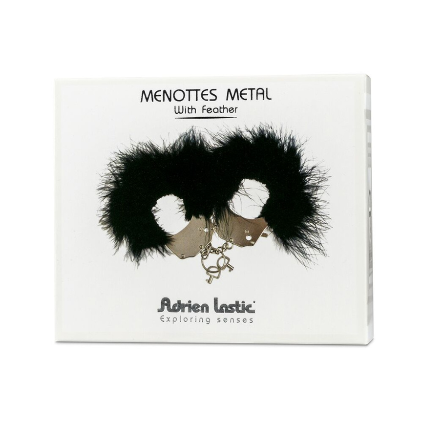 Наручники металеві Adrien Lastic Handcuffs White з білим пухнастим оздобленням фото 4