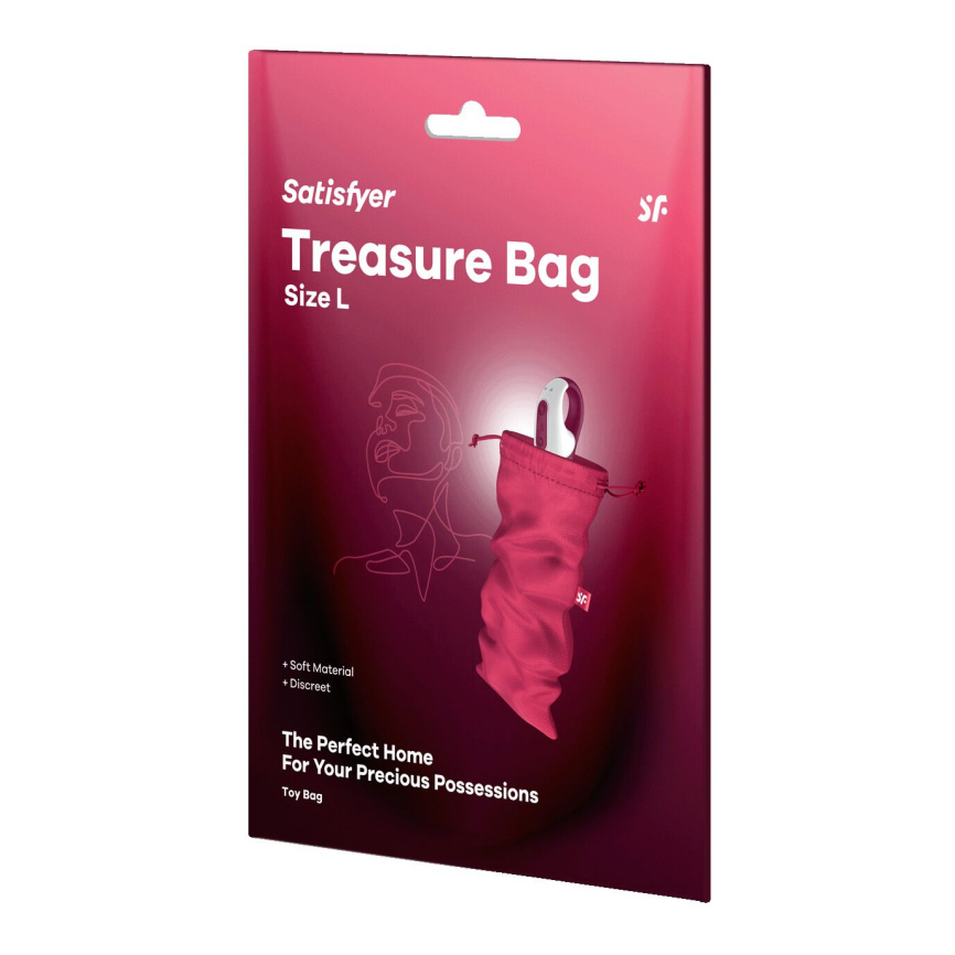 Мішечок для секс-іграшок Satisfyer Treasure Bag L, рожевий, на шнурку фото 3