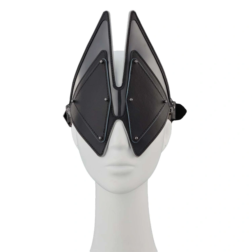 Маска на глаза LOCKINK Vixen Blindfold, черная, натуральная кожа, регулируемый объем фото 3