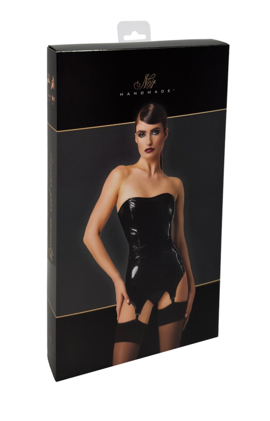 Корсет із підв'язками для панчіх Noir Handmade F381 Dominae Venom PVC corset-belt S фото 8