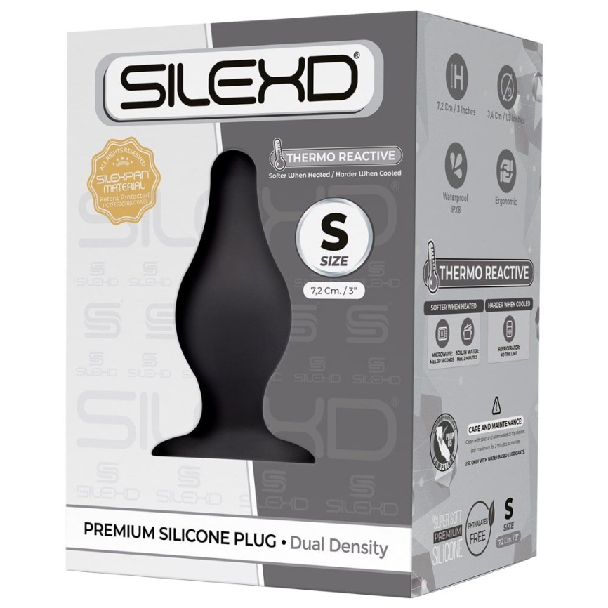 Анальна пробка SilexD (Model 2 size S) двошарова, силікон+Silexpan, діаметр 3,4 см фото 2